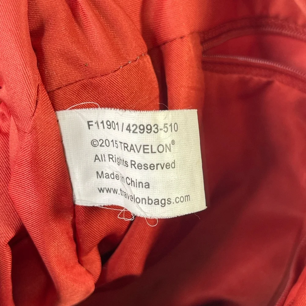 ⭐️TRAVELON ANTI-THEFT‎ GRAY/BURNT ORANGE ROUND HOBO RFID, Gently Used